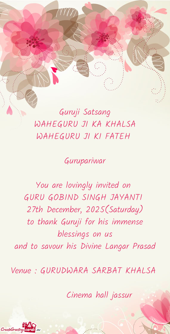 GURU GOBIND SINGH JAYANTI