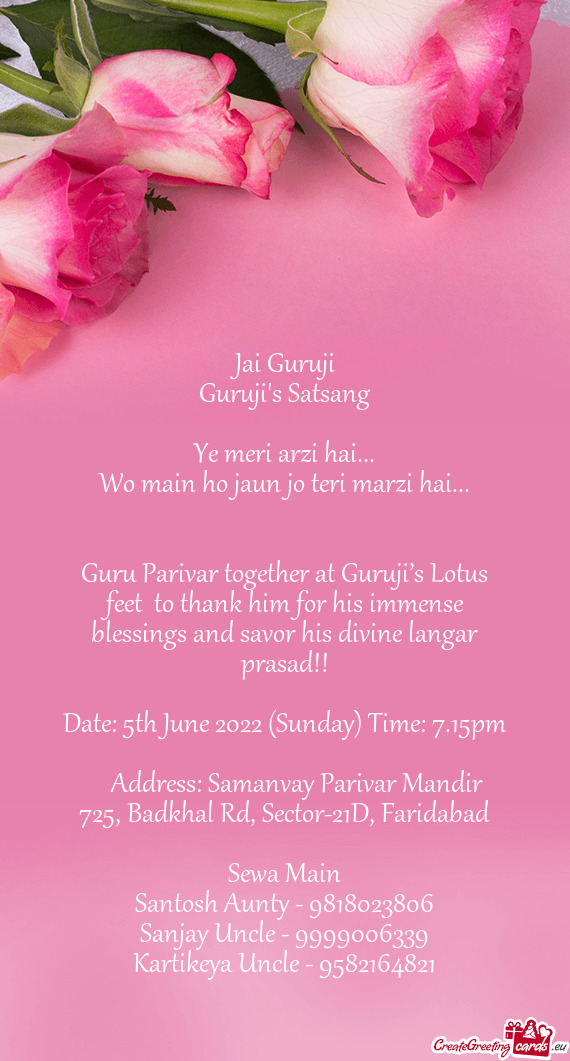 Guru Parivar together at Guruji’s Lotus feet to thank him for his immense blessings and savor his