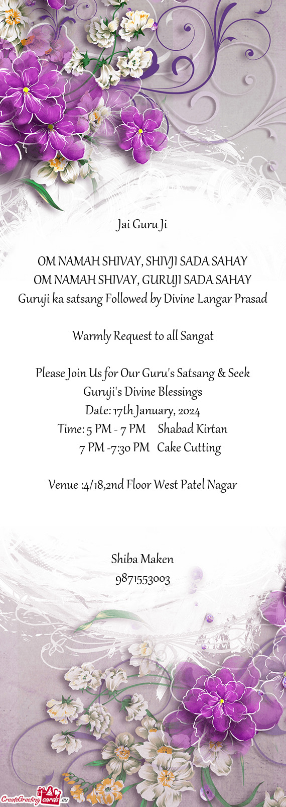 Guruji ka satsang Followed by Divine Langar Prasad