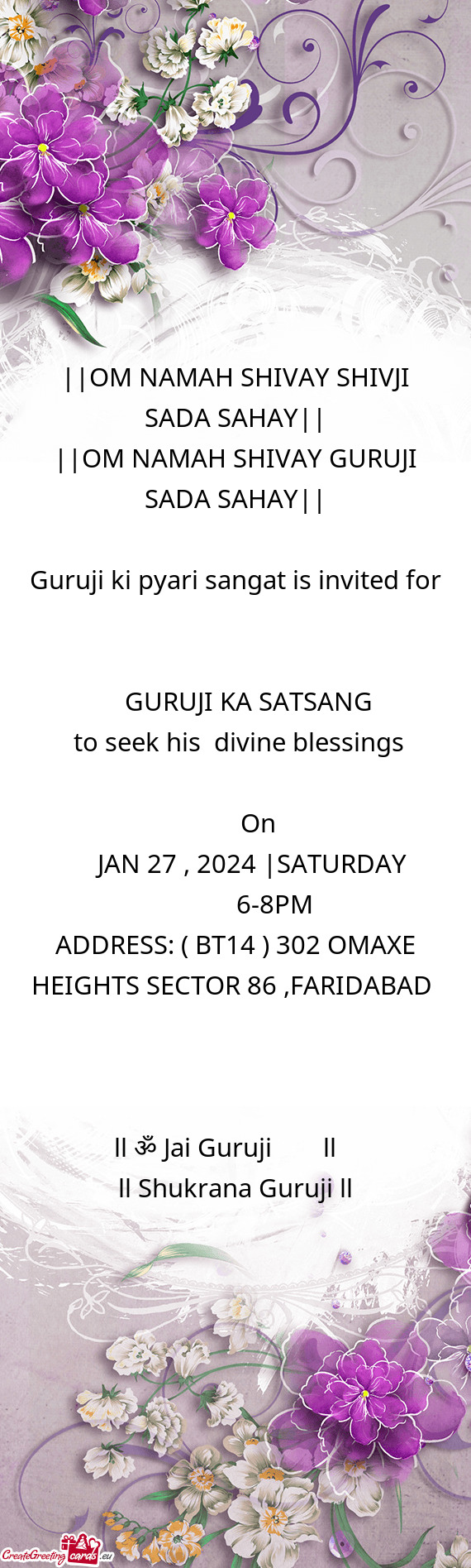 Guruji ki pyari sangat is invited for