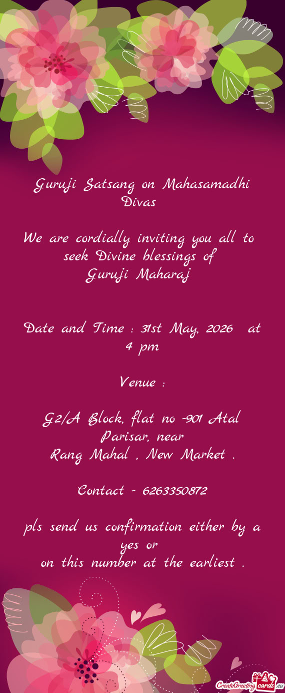 Guruji Satsang on Mahasamadhi Divas