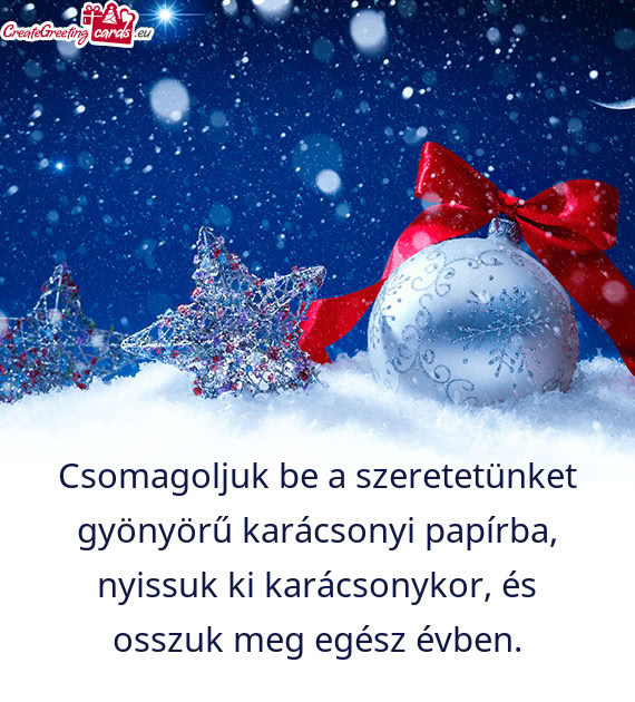 Gyönyörű karácsonyi papírba