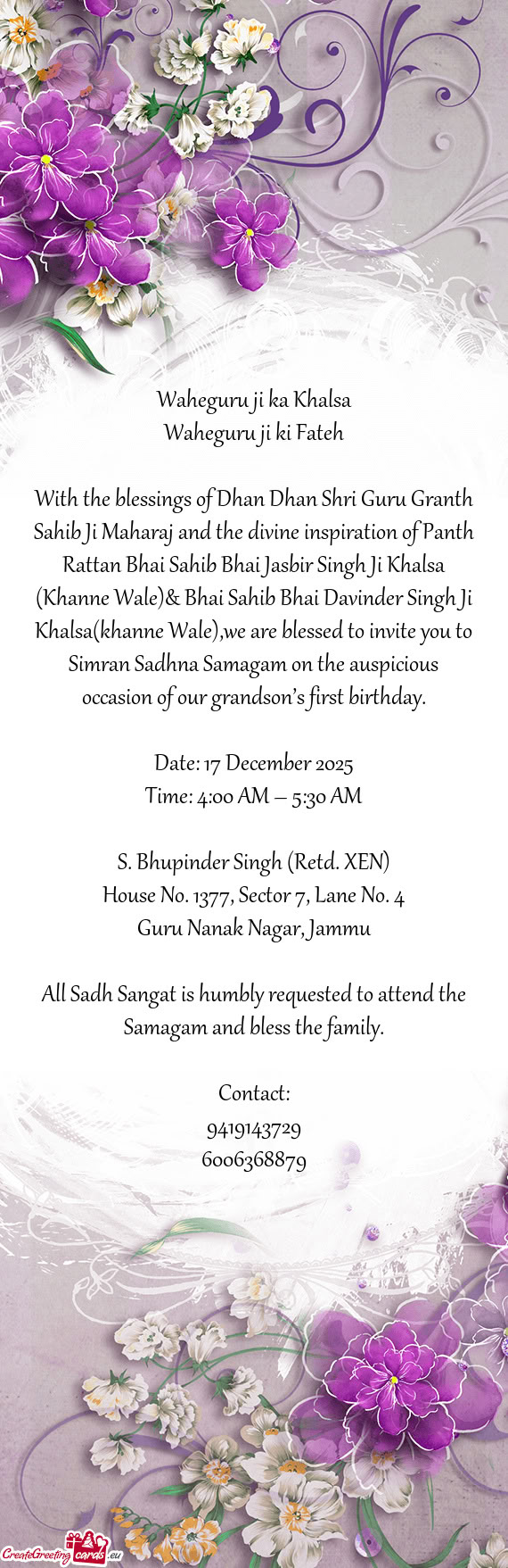 H Rattan Bhai Sahib Bhai Jasbir Singh Ji Khalsa (Khanne Wale)& Bhai Sahib Bhai Davinder Singh Ji Kha