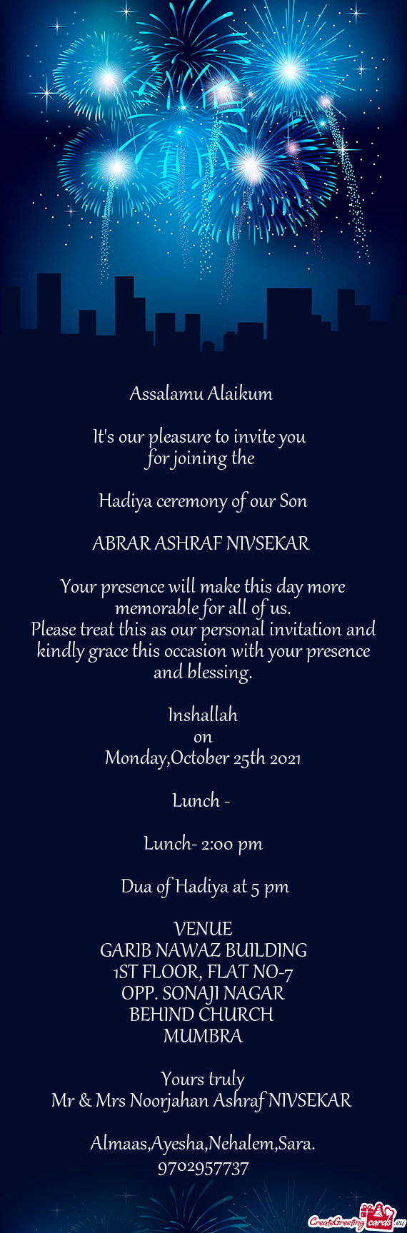 Hadiya ceremony of our Son