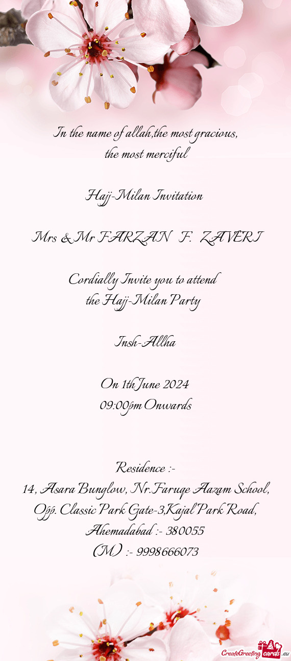 Hajj-Milan Invitation