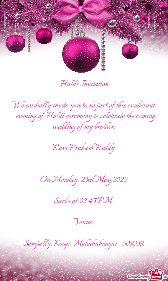 Haldi Invitation