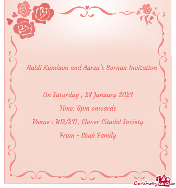 ☆ Haldi Kumkum and Aarzu’s Bornan Invitation ☆
