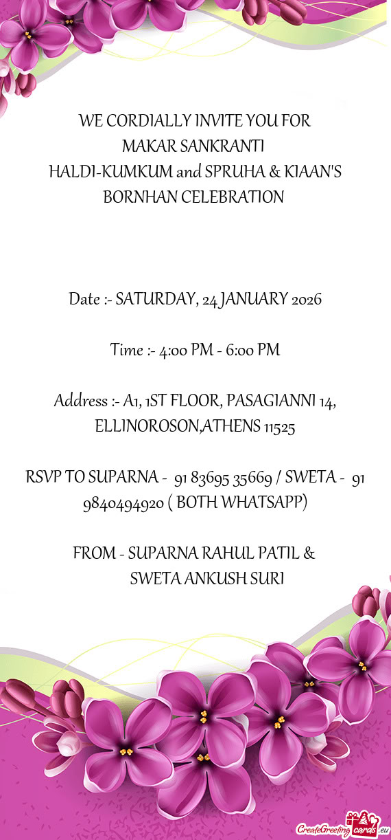 HALDI-KUMKUM and SPRUHA & KIAAN