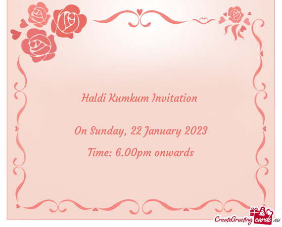 Haldi Kumkum Invitation  On Sunday