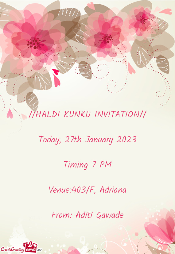 //HALDI KUNKU INVITATION//