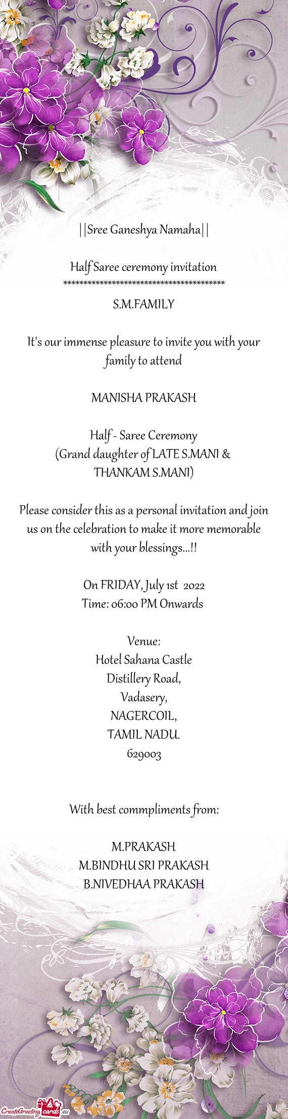 Half - Saree Ceremony