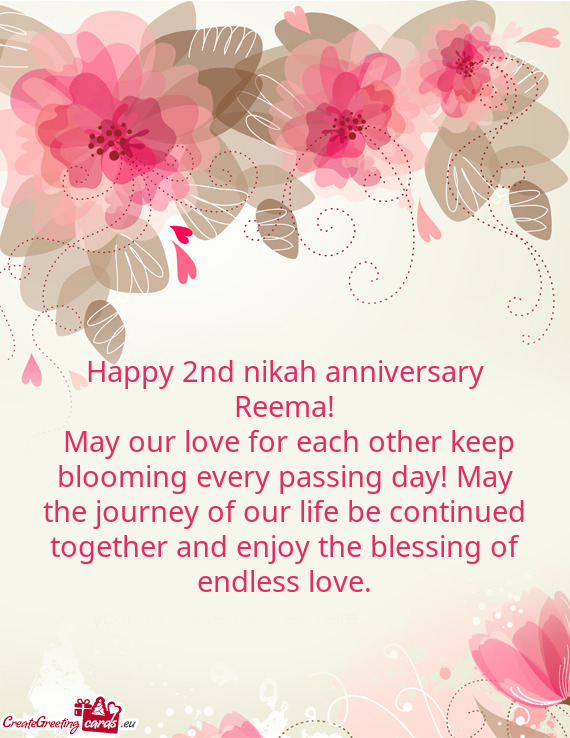 Happy 2nd nikah anniversary Reema