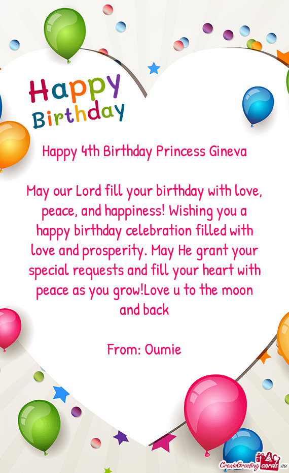 Happy 4th Birthday Princess Gineva