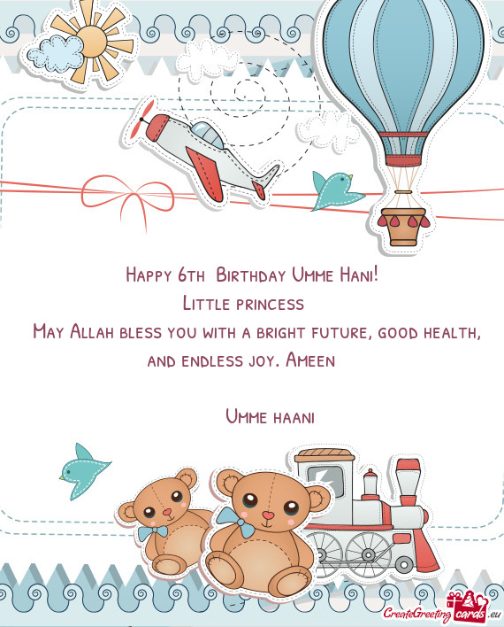 Happy 6th Birthday Umme Hani