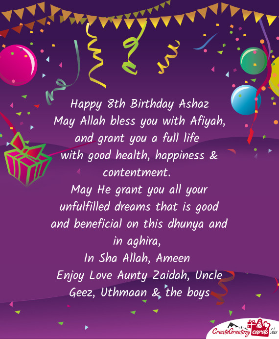 Happy 8th Birthday Ashaz