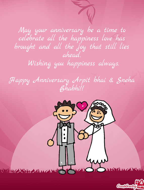 Happy Anniversary Arpit bhai & Sneha Bhabhi
