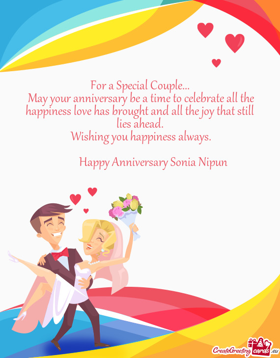 Happy Anniversary Sonia Nipun