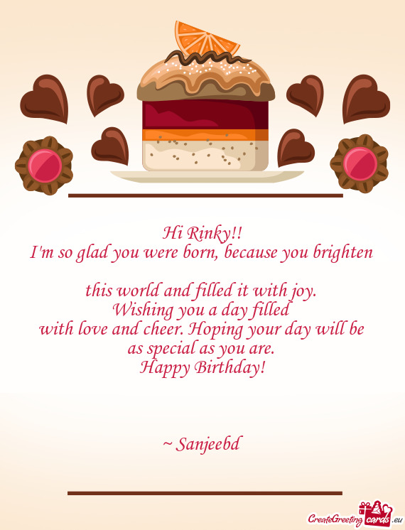 Happy Birthday!
 
 
 
 ~ Sanjeebd