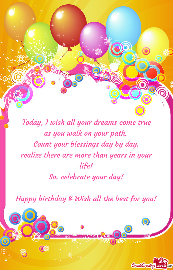 Happy birthday & Wish all the best for you - Free cards