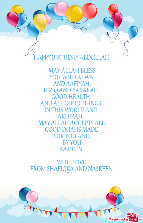 HAPPY BIRTHDAY ABDULLAH