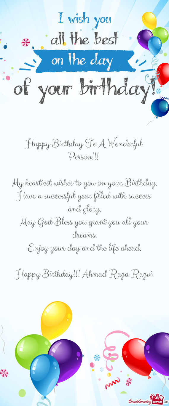 Happy Birthday!!! Ahmad Raza Razvi