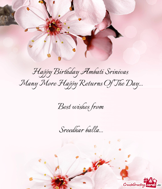 Happy Birthday Ambati Srinivas