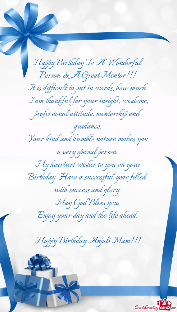 Happy Birthday Anjali Mam