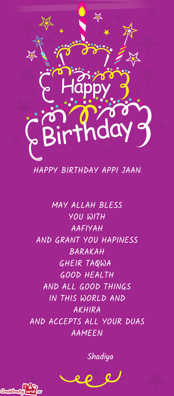 HAPPY BIRTHDAY APPI JAAN