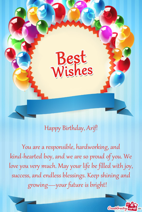 Happy Birthday, Arif