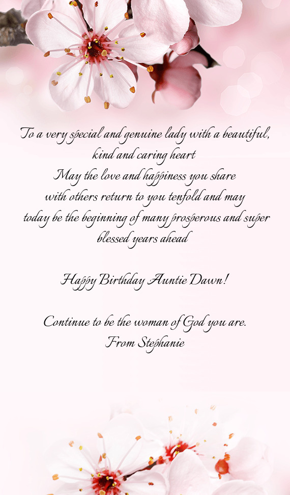 Happy Birthday Auntie Dawn