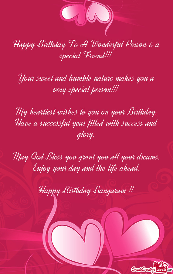 Happy Birthday Bangaram - Free cards