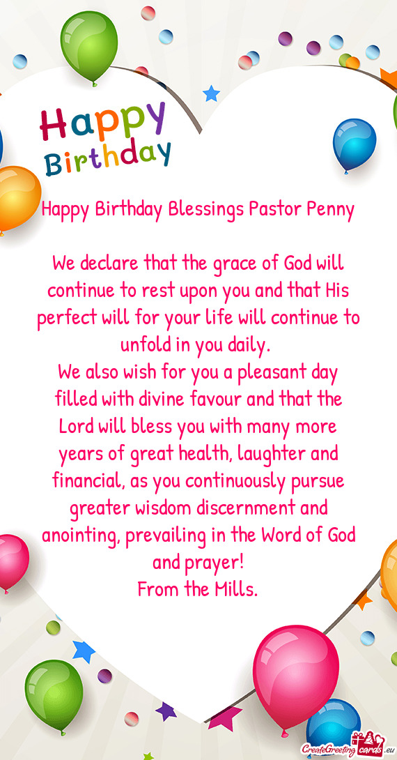 Happy Birthday Blessings Pastor Penny