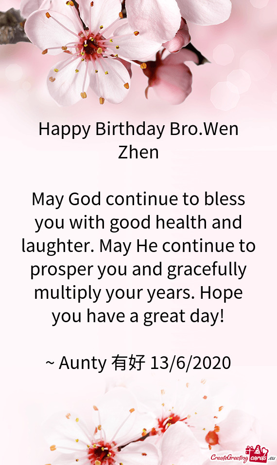 Happy Birthday Bro.Wen Zhen
