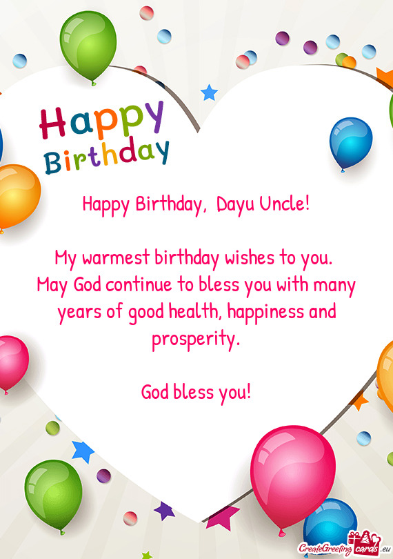 Happy Birthday Dayu Uncle Free Cards