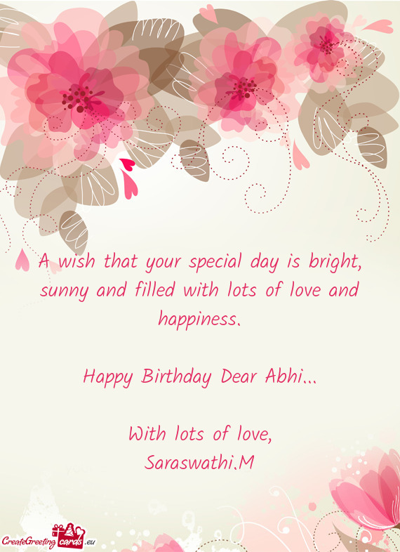 Happy Birthday Dear Abhi