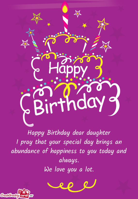 Happy Birthday dear daughter