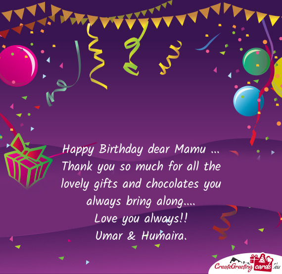 Happy Birthday dear Mamu