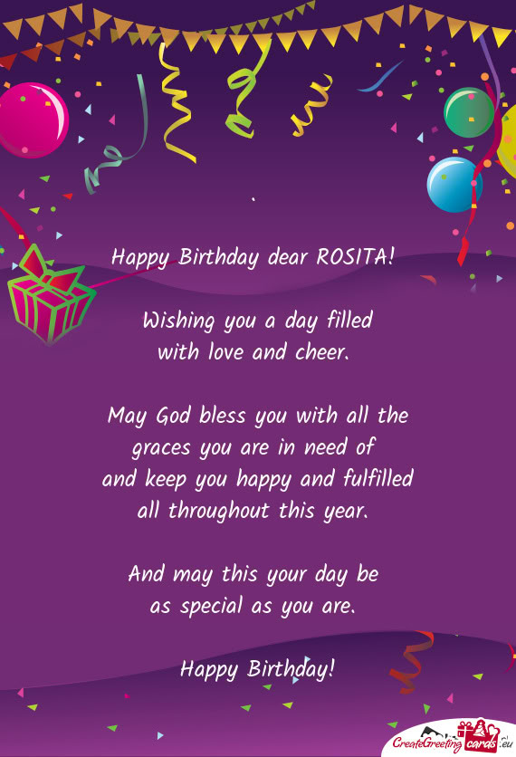 Happy Birthday dear ROSITA