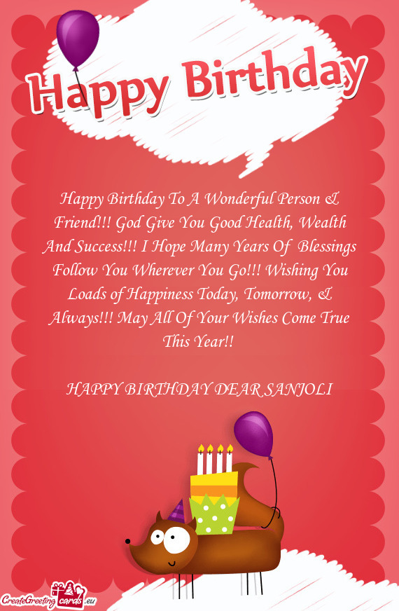 HAPPY BIRTHDAY DEAR SANJOLI