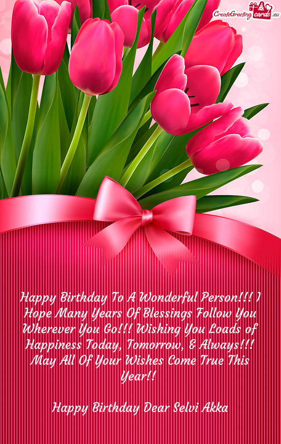 Happy Birthday Dear Selvi Akka
