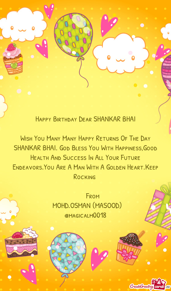 Happy Birthday Dear SHANKAR BHAI