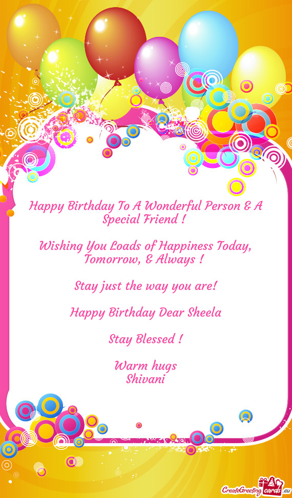 Happy Birthday Dear Sheela