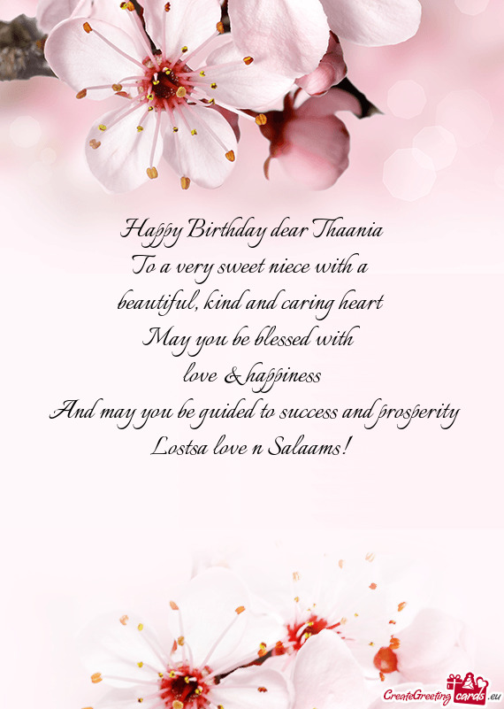 Happy Birthday dear Thaania