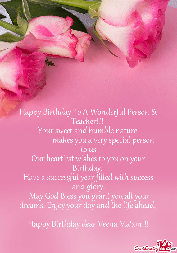 Happy Birthday dear Veena Ma