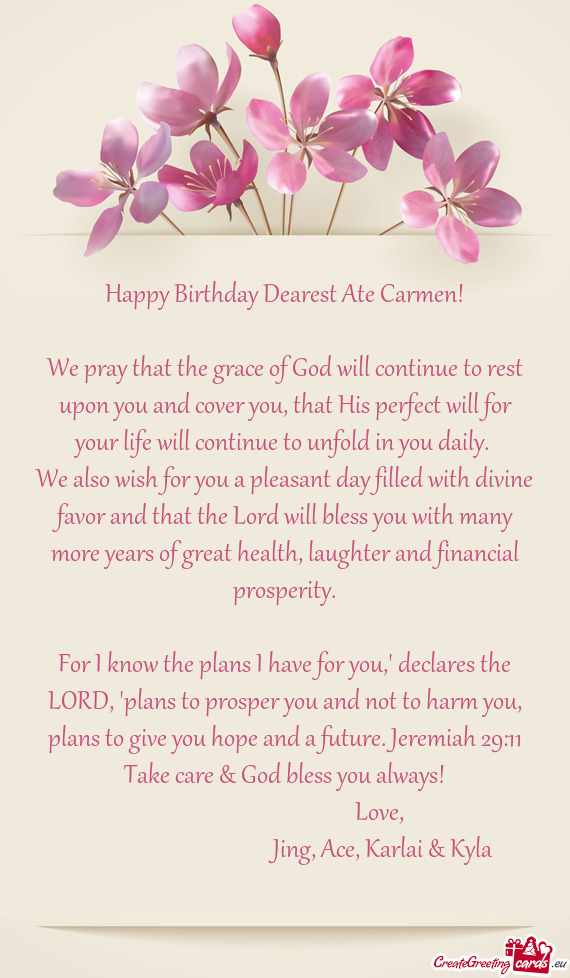 Happy Birthday Dearest Ate Carmen
