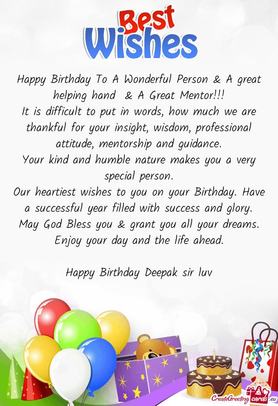 Happy Birthday Deepak sir luv