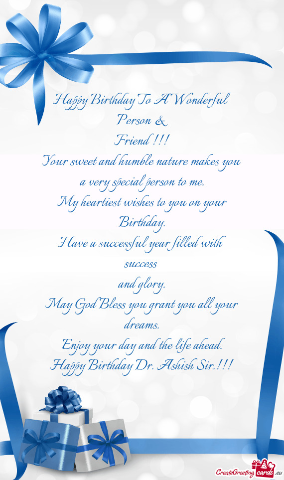 Happy Birthday Dr. Ashish Sir