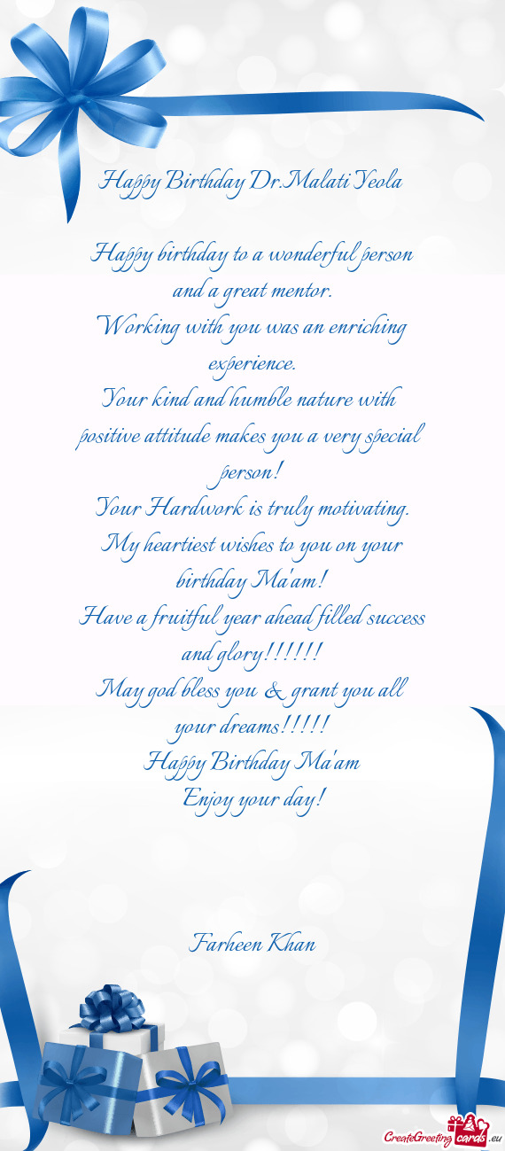 Happy Birthday Dr.Malati Yeola