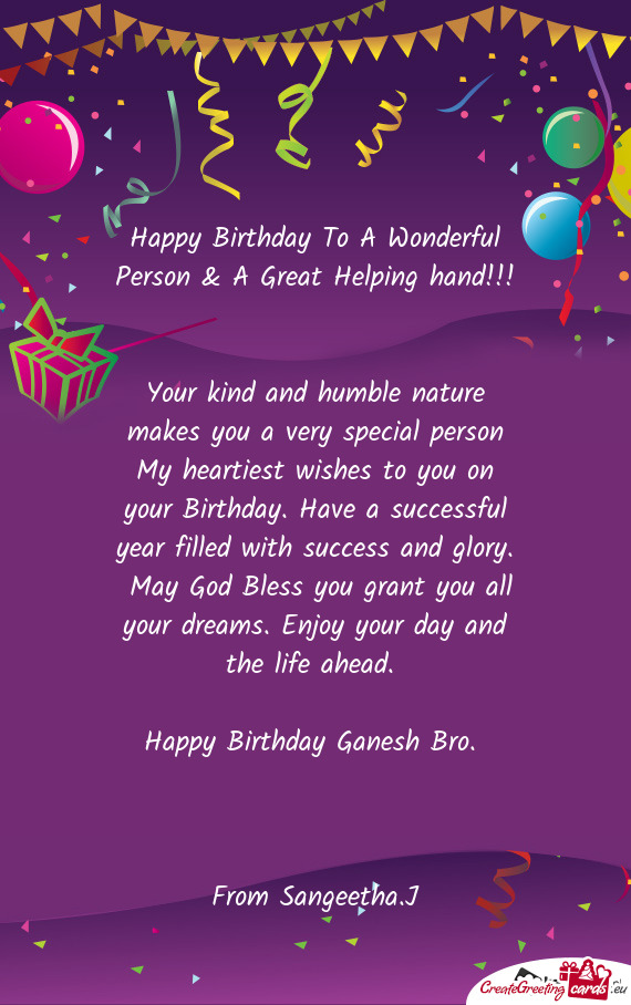 Happy Birthday Ganesh Bro