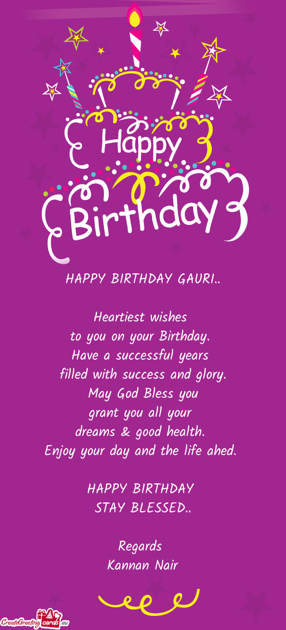 HAPPY BIRTHDAY GAURI